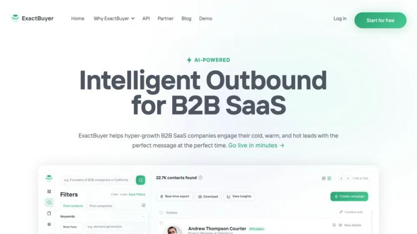 Screenshot of AI-Powered Intelligent Outbound for B2B SaaS