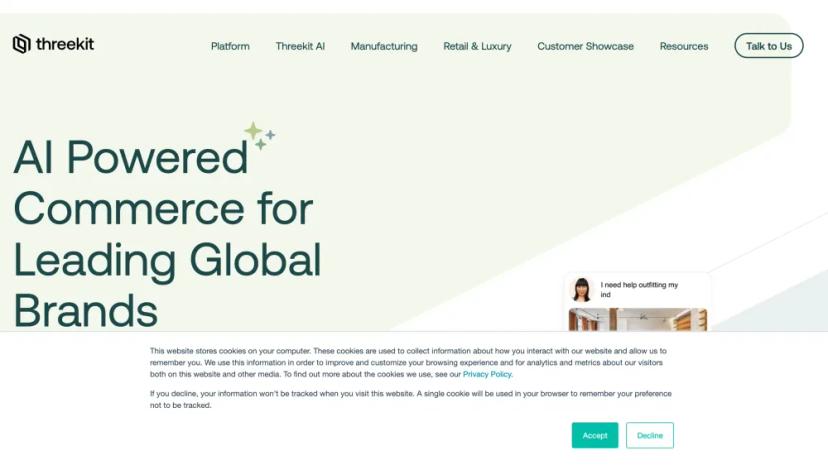 Screenshot of Threekit AI: AI-Powered Commerce for Leading Global Brands