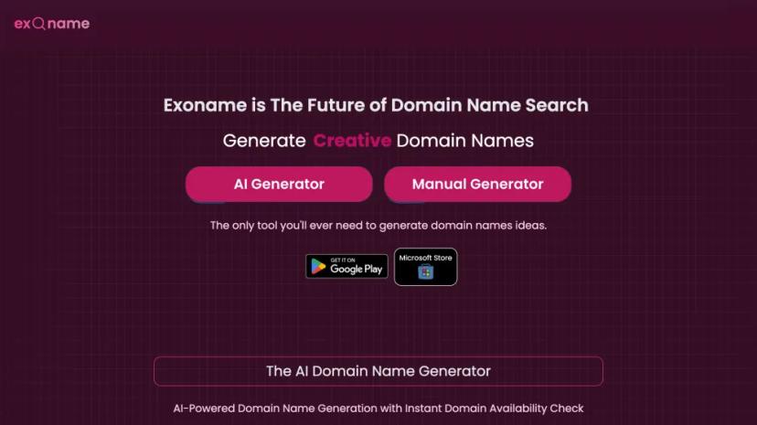 Screenshot of AI-Powered Domain Name Generator