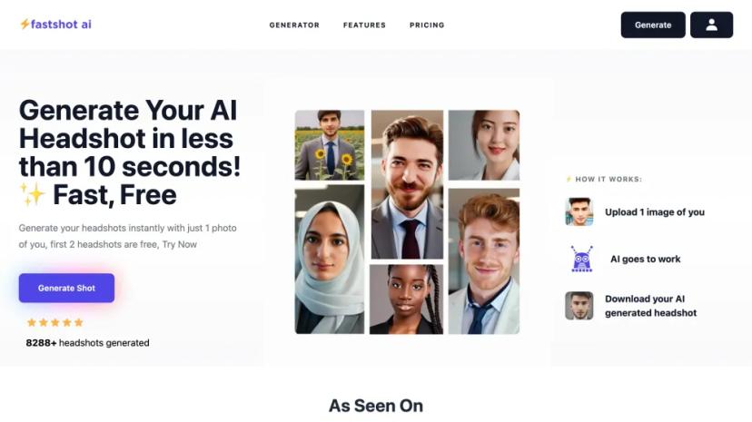 Screenshot of Generate Your AI Headshot in Less Than 10 Seconds!