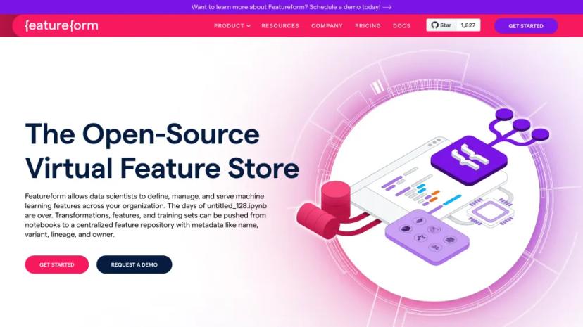 Screenshot of Featureform: Open-Source Virtual Feature Store for ML Teams