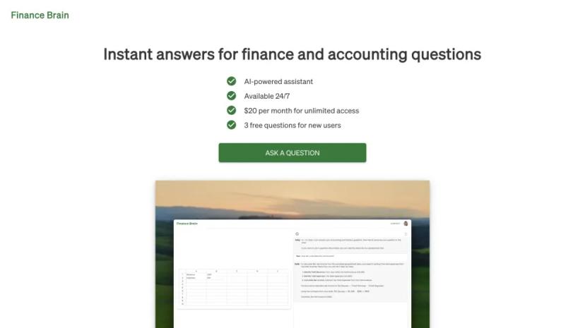 Screenshot of Instant Finance and Accounting Answers with AI