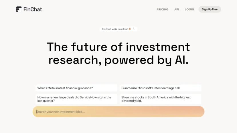 Screenshot of The Future of Investment Research, Powered by AI