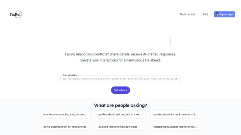 Screenshot of AI-POWERED RELATIONSHIP REPAIR: ELEVATE YOUR CONNECTIONS