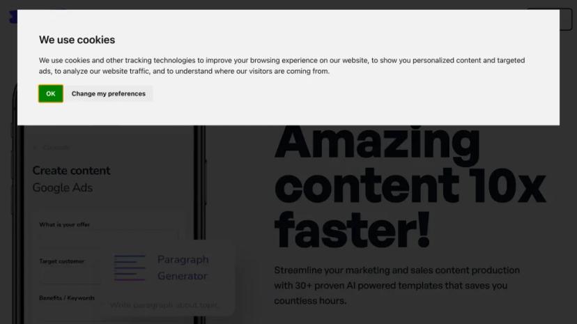 Screenshot of Create Engaging Marketing and Sales Content 10X Faster with AI Templates