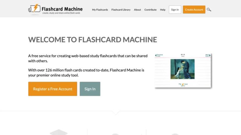 Screenshot of Create, Share, and Study with Flashcard Machine