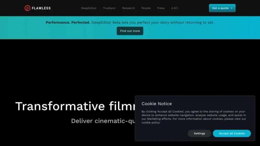 Screenshot of Transformative Filmmaking Technology