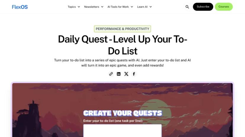 Screenshot of Level up your to-do list with AI