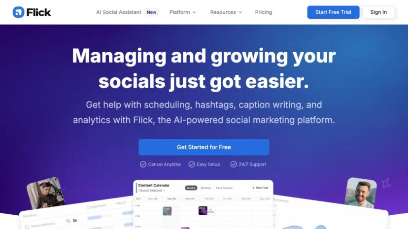 Screenshot of AI-Powered Social Media Marketing Platform