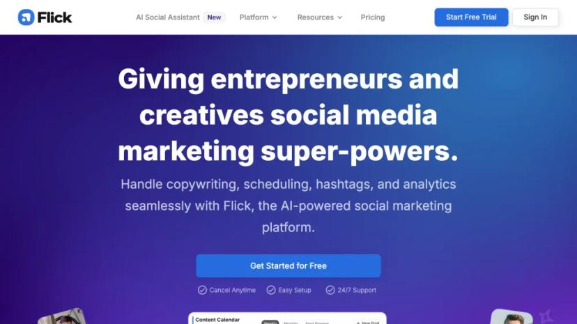 Screenshot of AI-Powered Social Media Marketing Platform