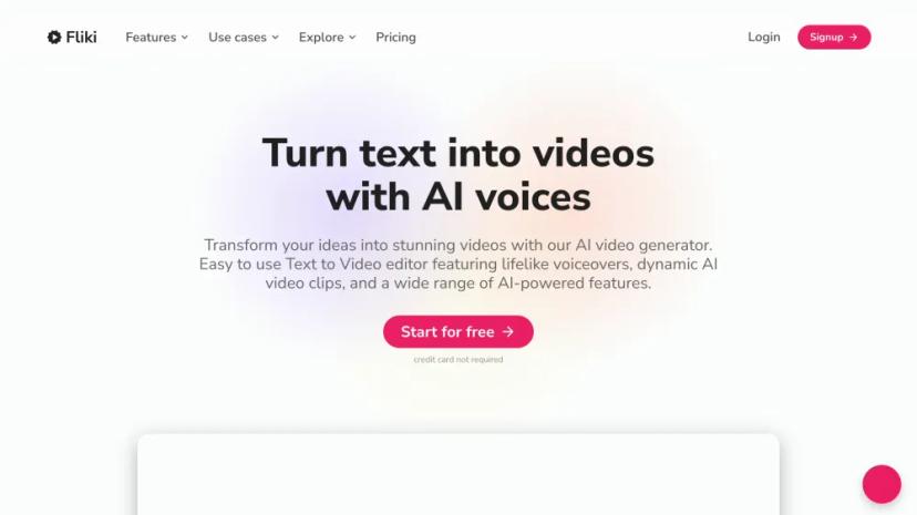 Screenshot of AI Video Generator with Text to Video Editor & Lifelike Voiceovers