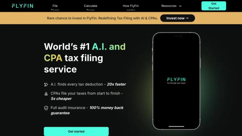 Screenshot of World's #1 A.I. and CPA Tax Filing Service for Freelancers