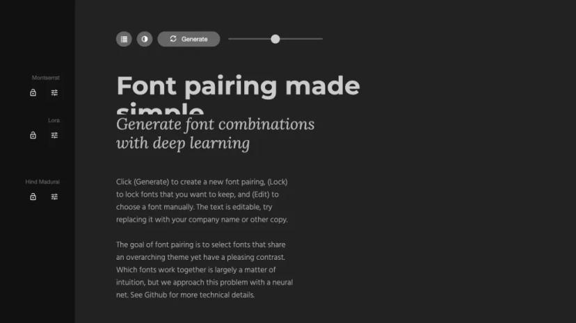 Screenshot of Font Pairing Made Simple