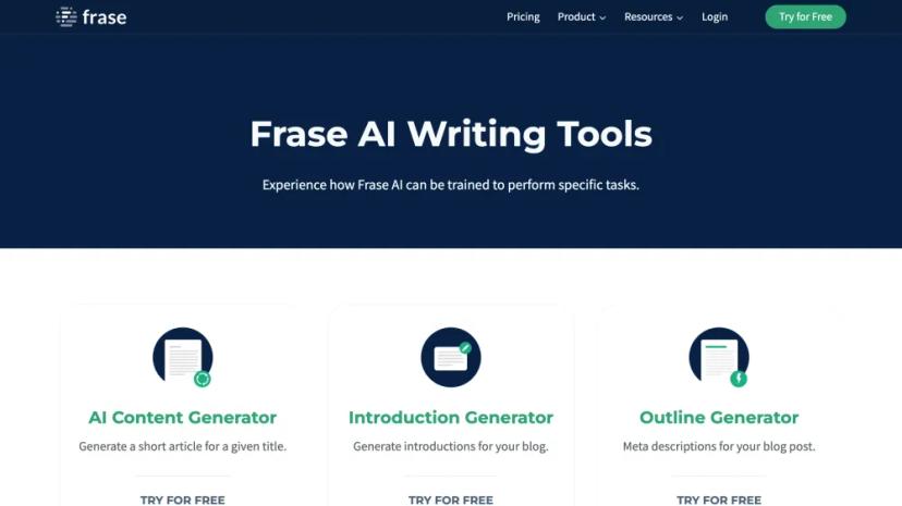 Screenshot of Empower Your Writing with Frase AI