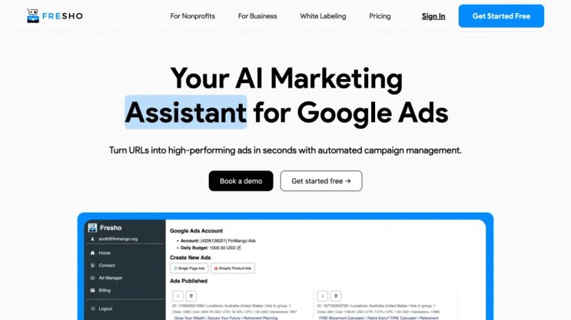 Screenshot of AI Marketing Assistant for Google Ads