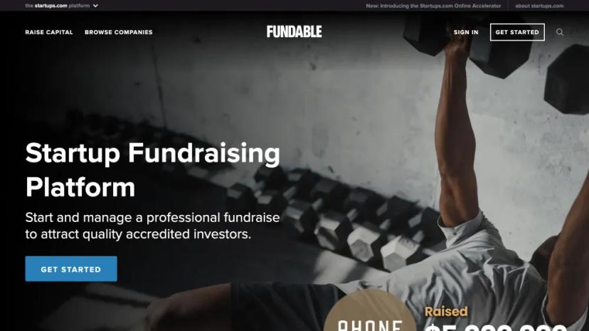 Screenshot of Startup Fundraising Platform