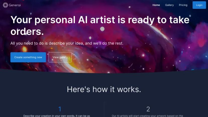 Screenshot of AI Art Generator