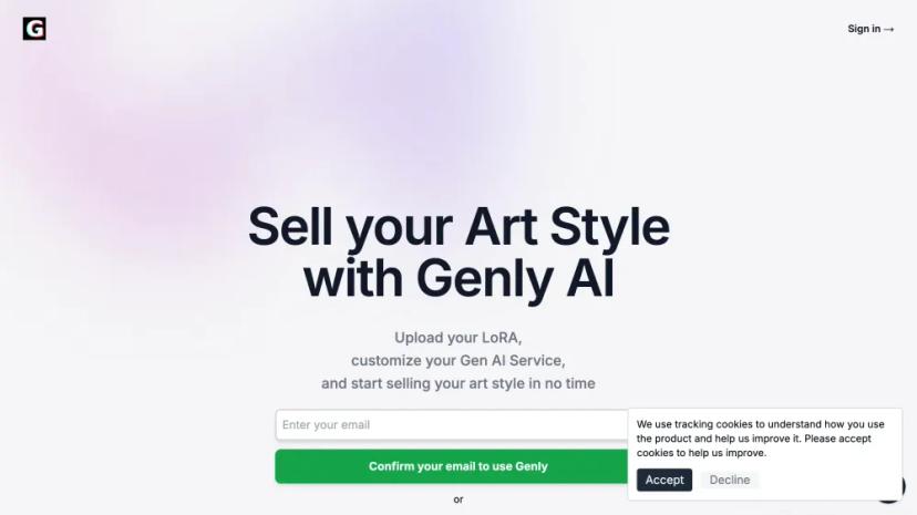 Screenshot of Sell Your Art Style with Genly AI