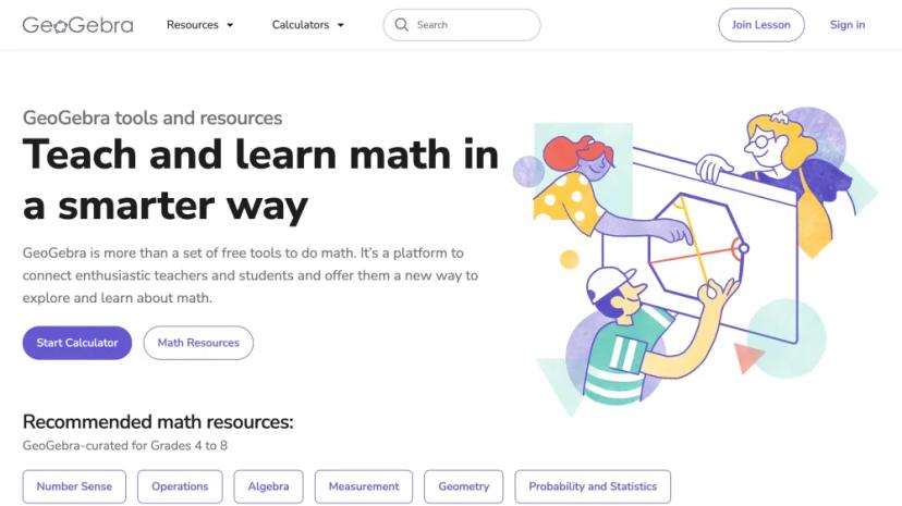 Screenshot of Interactive Math Learning with GeoGebra