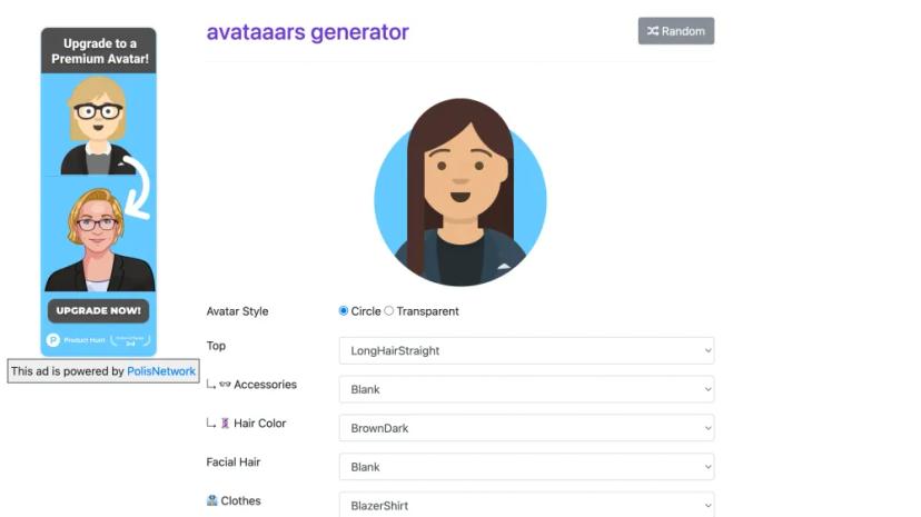 Screenshot of Free Online Avatar Generator