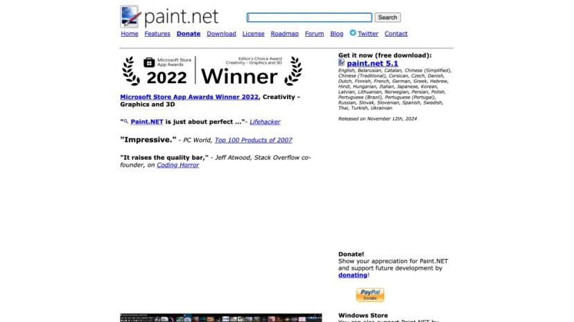 Screenshot of Paint.NET - Intuitive Image and Photo Editing Software for Windows