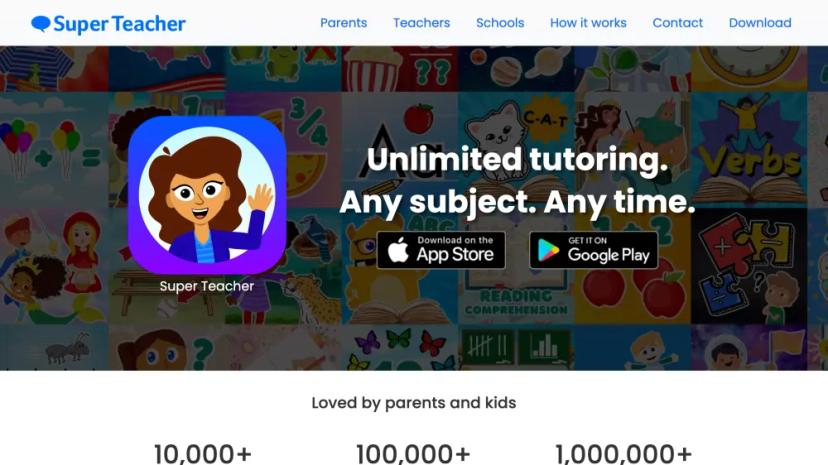 Screenshot of Unlimited AI-powered Tutoring for Kids