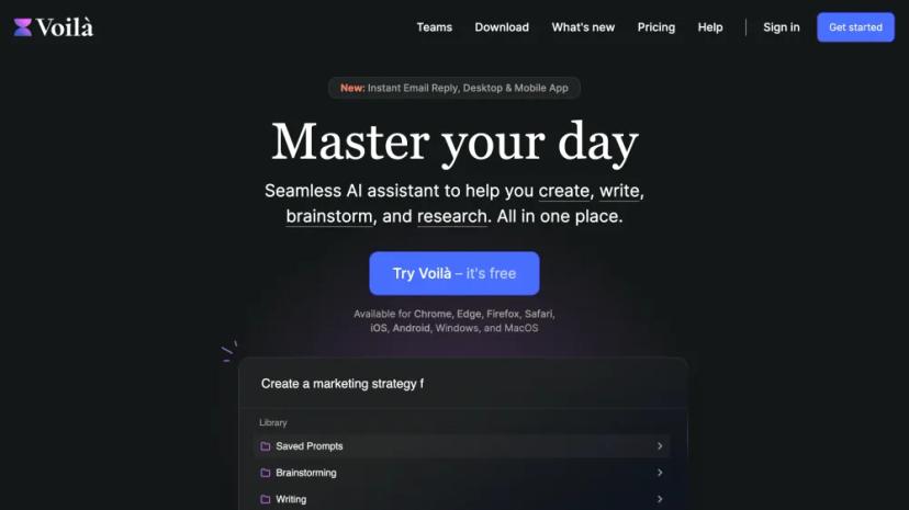 Screenshot of AI-Powered Assistant for Seamless Writing, Creativity, and Research