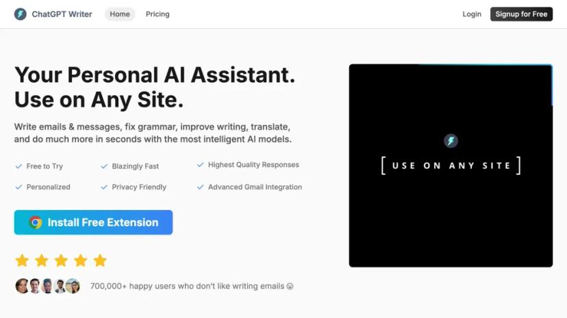 Screenshot of Your Personal AI Assistant for Writing