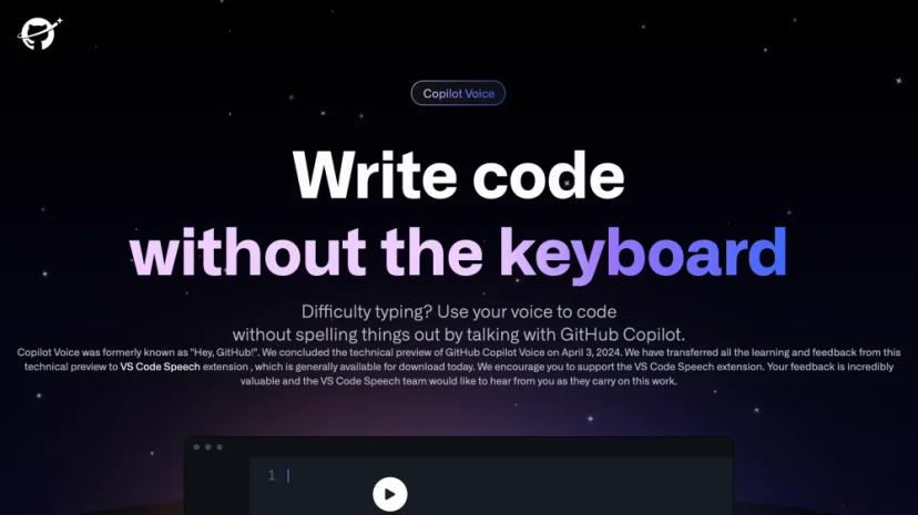 Screenshot of Code With Your Voice Using Copilot Voice