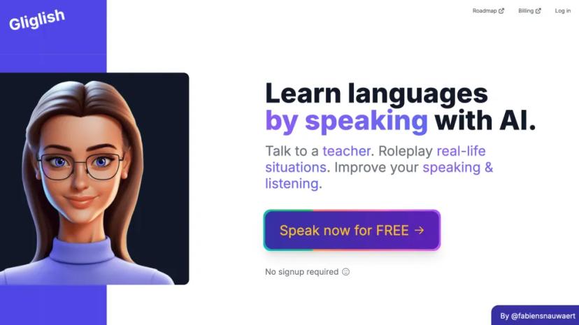 Screenshot of Enhance Language Speaking & Listening Skills with AI Teacher