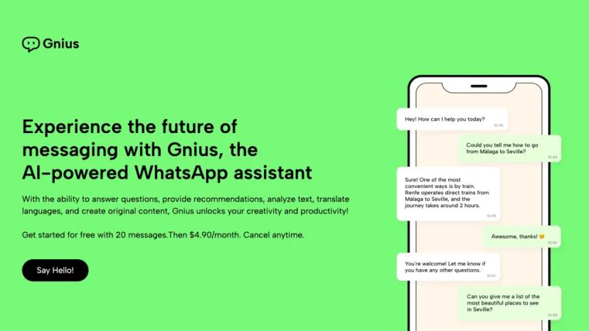 Screenshot of Experience The Future of Messaging with GNIUS