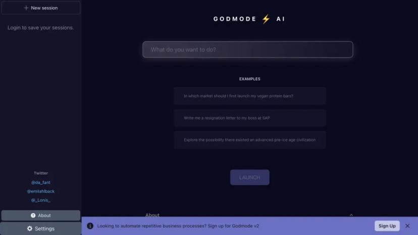 Screenshot of Godmode