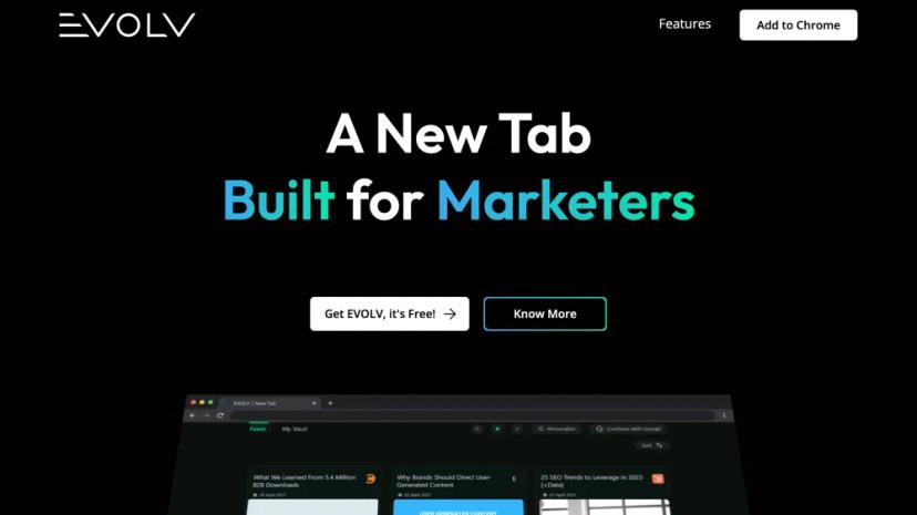 Screenshot of Your Personalized AI-Powered Marketing Feed and New Tab Page