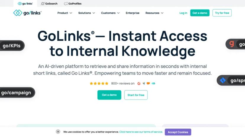 Screenshot of GoLinks: The First AI-Driven People Platform