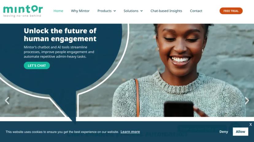 Screenshot of Unlock the Future of Human Engagement with Mintor's Chatbot and AI Tools