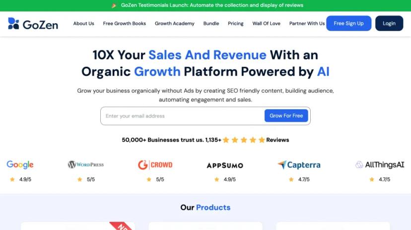 Screenshot of AI-Powered Organic Growth Platform