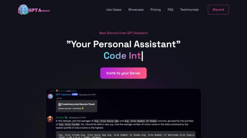 Screenshot of Your Personal AI Chatbot for Discord Integration