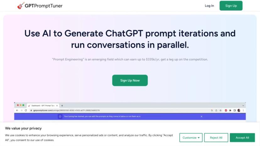 Screenshot of ChatGPT Prompt Iteration Tool