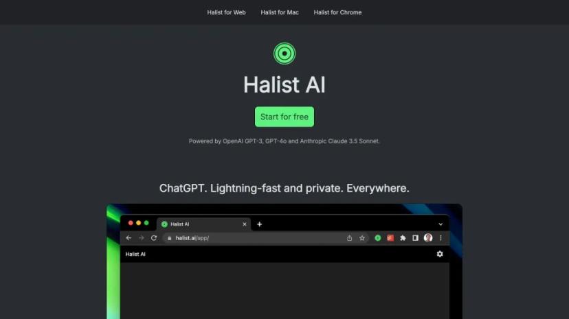 Screenshot of AI-Powered Chat Assistant by Halist