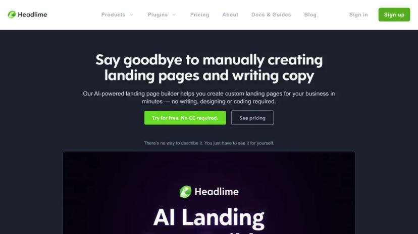 Screenshot of AI-Powered Landing Page Builder