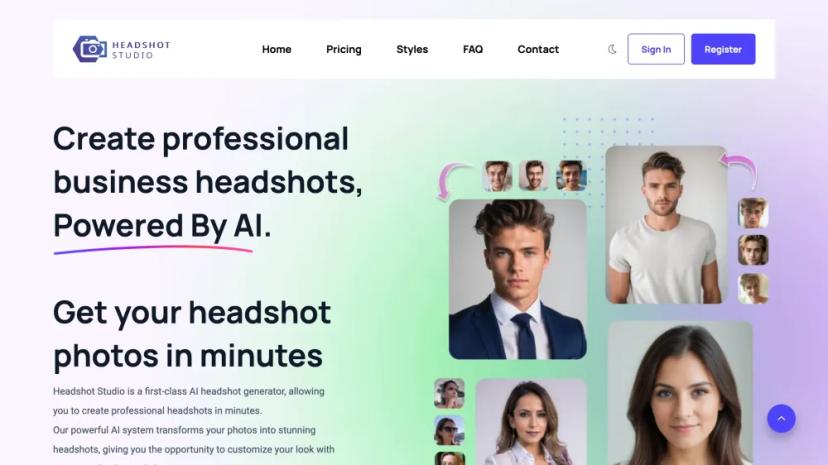 Screenshot of Create Professional AI-Powered Headshots in Minutes