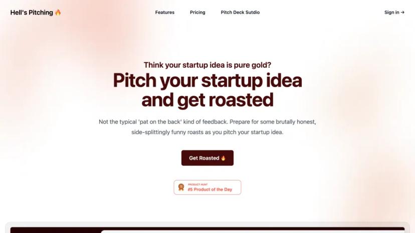 Screenshot of Brutally Honest AI-Powered Startup Roasting Assistant