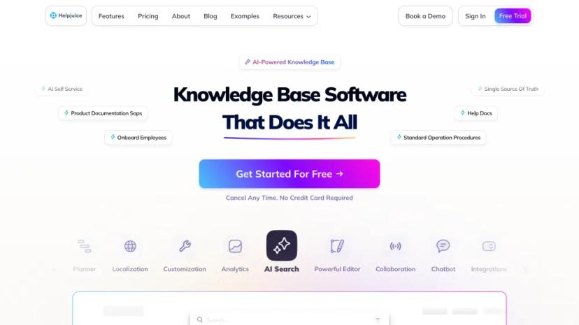 Screenshot of Swifty AI Knowledge Base Software