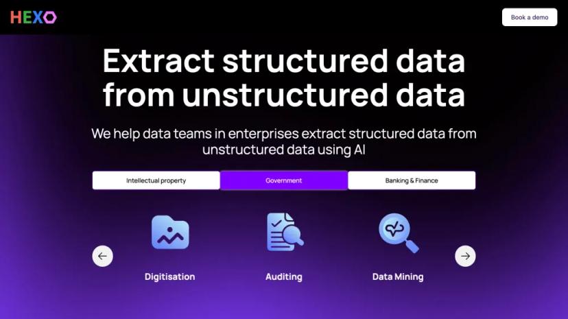 Screenshot of AI Data Extraction Platform