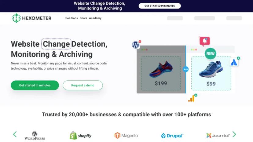 Screenshot of Automated Website Monitoring & Change Detection