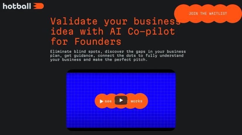 Screenshot of Pre-Validate Your Business Model with Hotball.ai - Your AI Co-Pilot for Founders