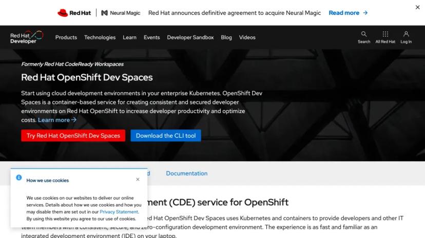 Screenshot of Red Hat OpenShift Dev Spaces