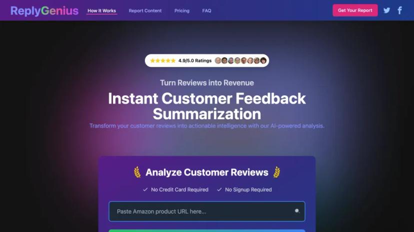 Screenshot of AI-Powered Customer Review Analysis