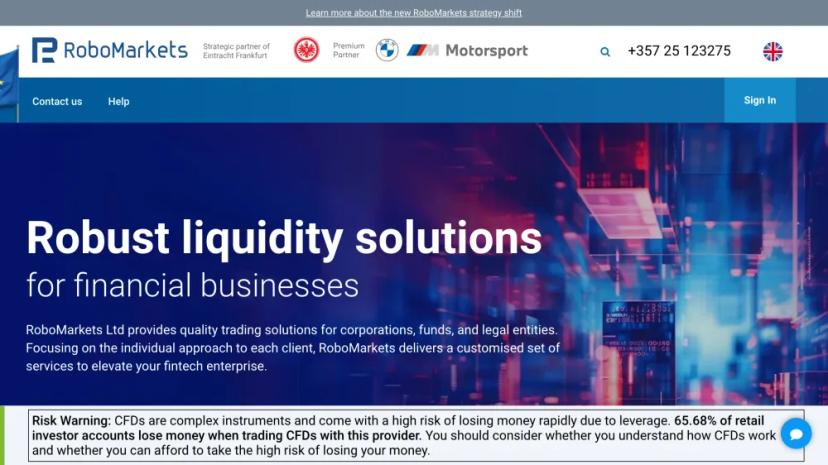 Screenshot of Robust Liquidity Solutions for Financial Businesses