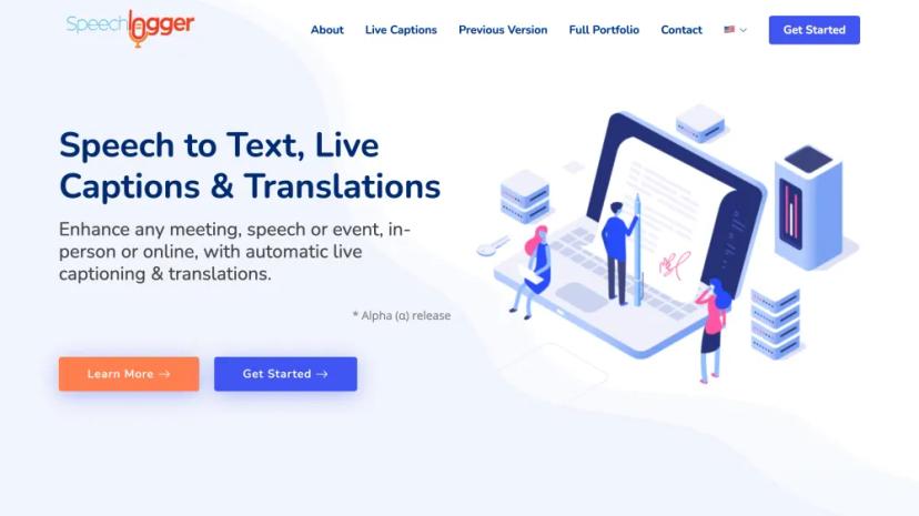 Screenshot of Automatic Speech Transcription, Live Captions & Real-Time Translations